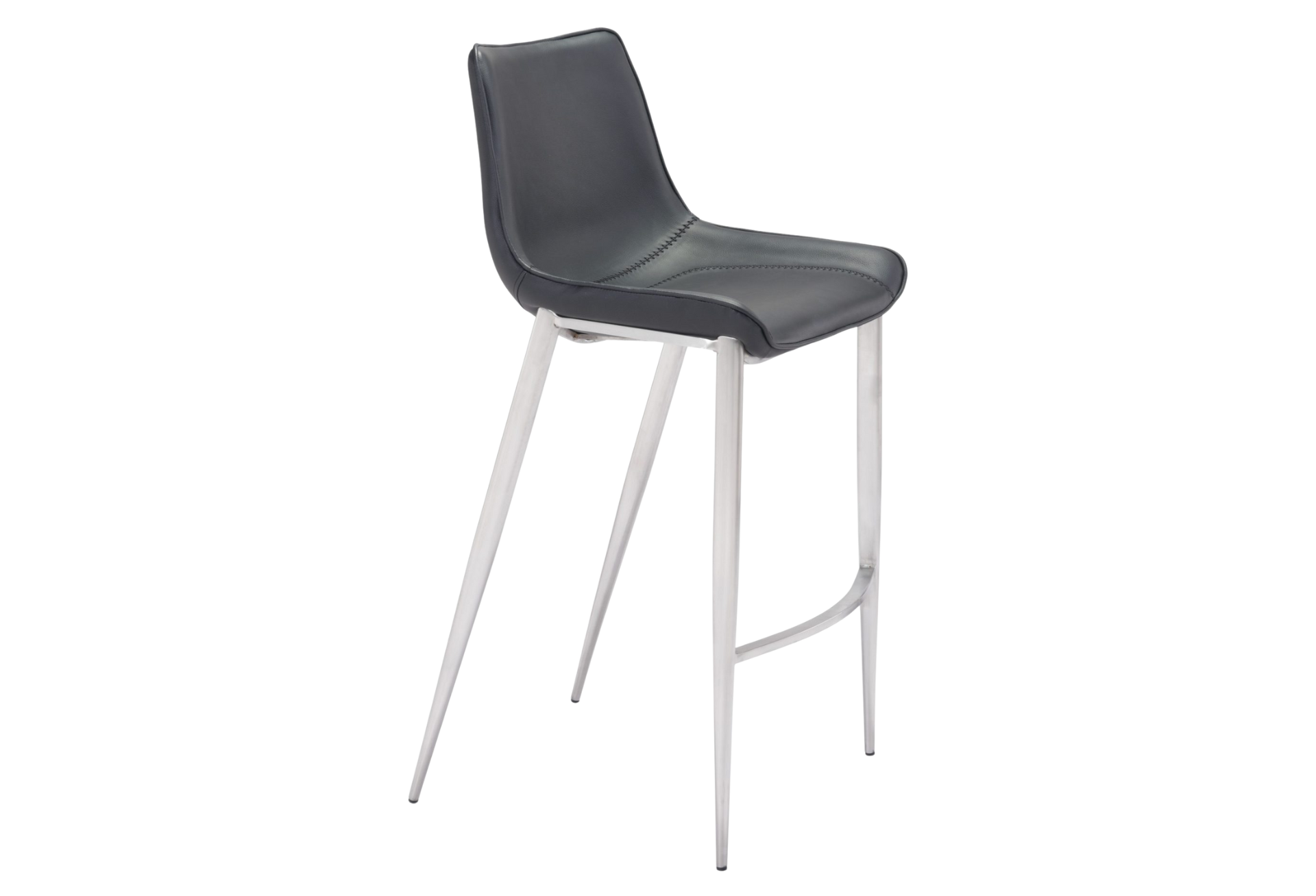 Magnus Barstool (Set of 2) Black & Silver