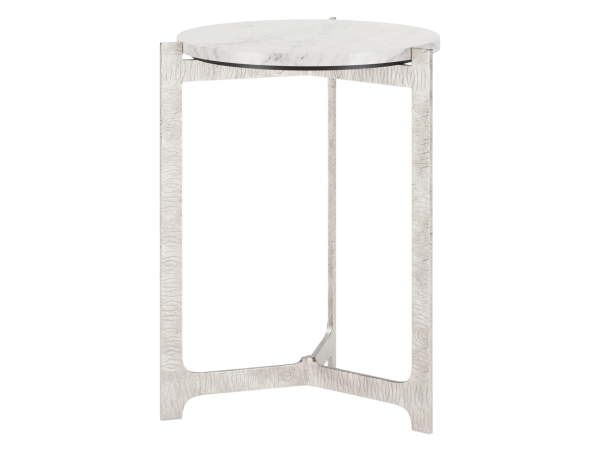 Barmas Side Table White & Silver