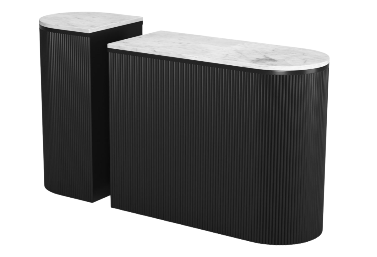 Ormara Console Table Set (2-Piece) White & Black