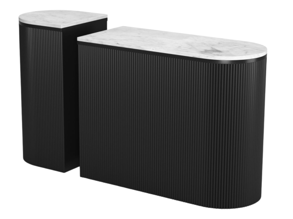 Ormara Console Table Set (2-Piece) White & Black
