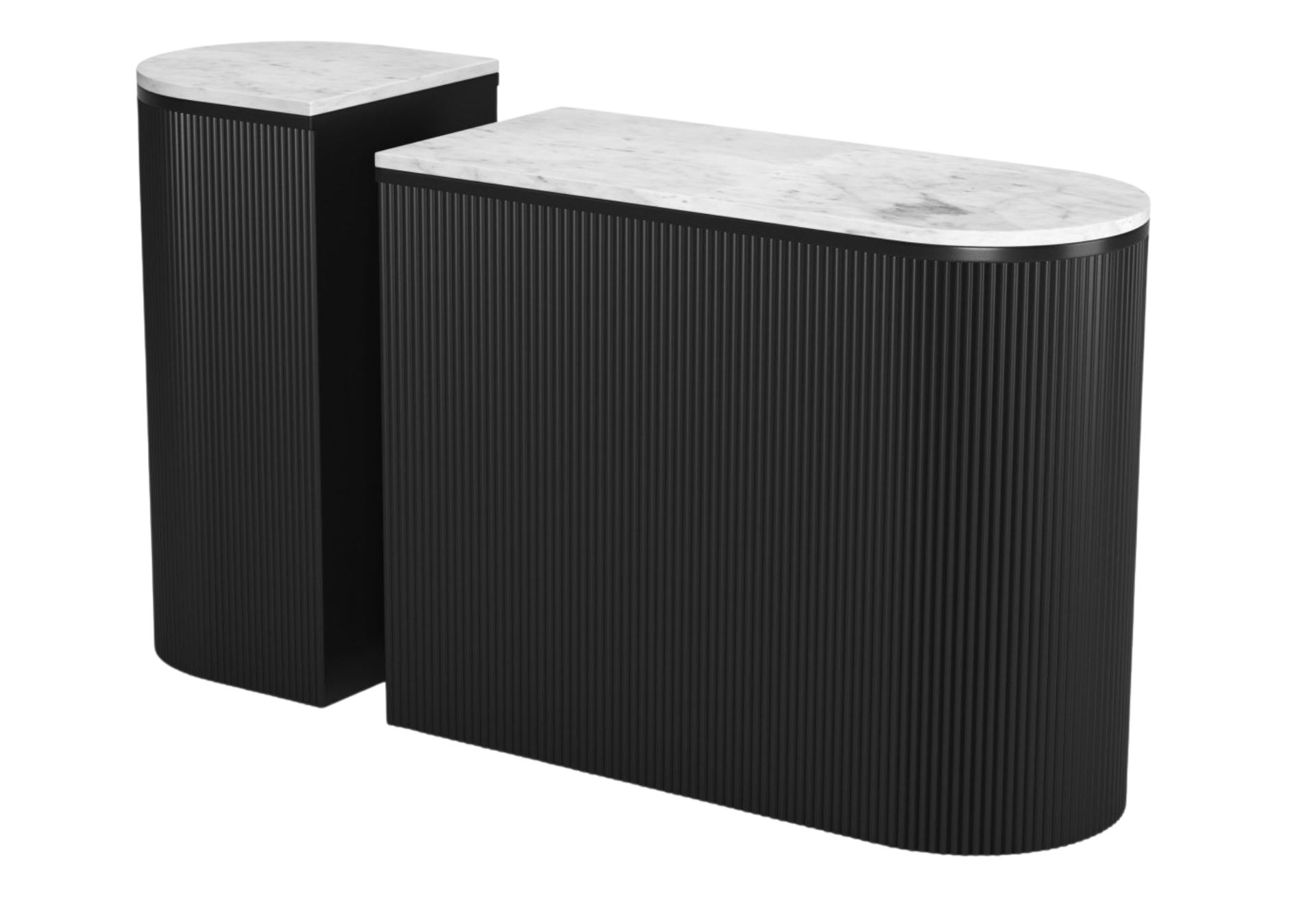 Ormara Console Table Set (2-Piece) White & Black