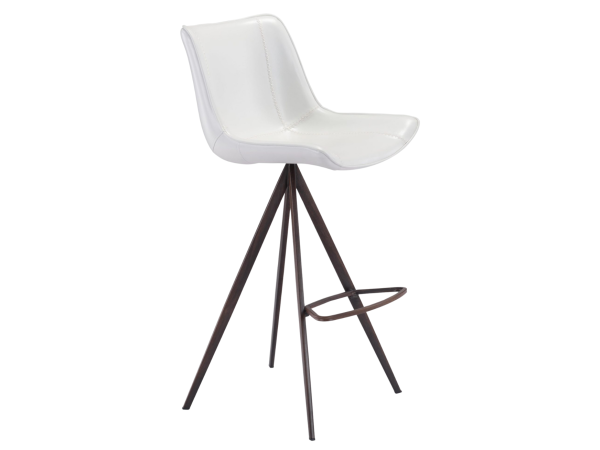 Aki Barstool (Set of 2) White & Walnut