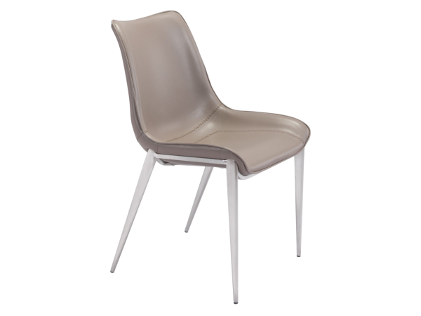 Magnus Dining Chair (Set of 2) Brown & Silver