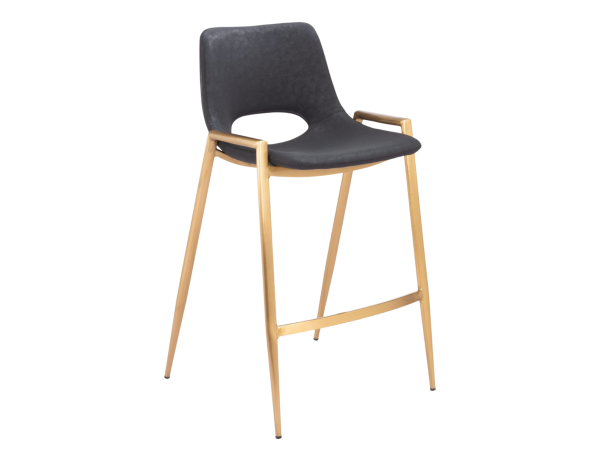 Desi Counter Stool (Set of 2) Black & Gold