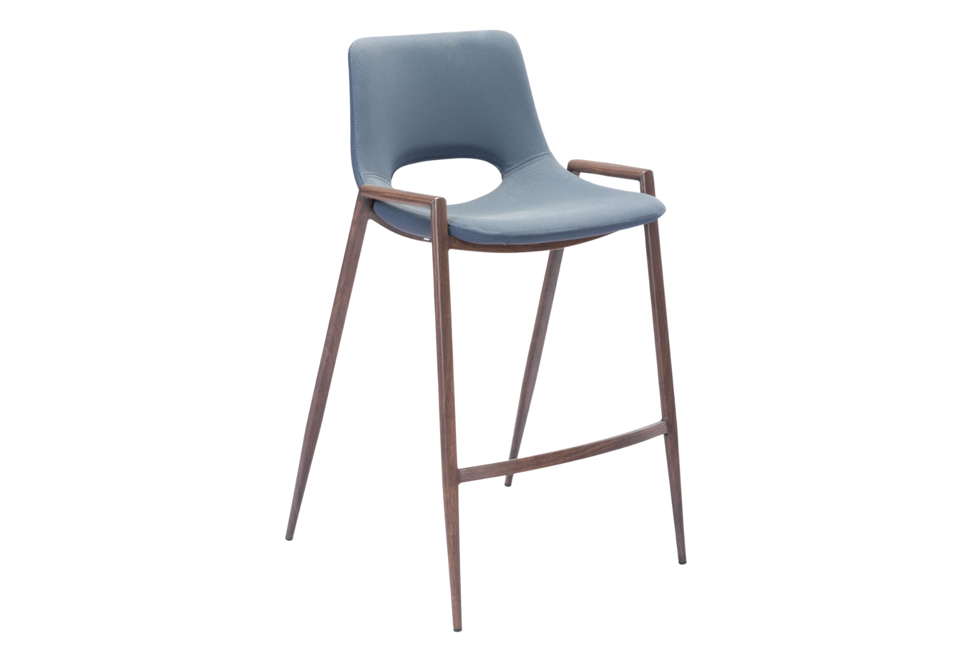Desi Counter Stool (Set of 2) Azure Gray & Walnut