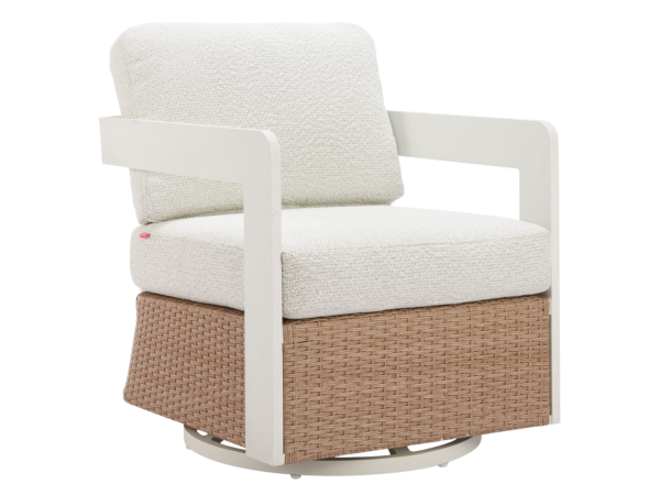 Gelo Swivel Chair White & Brown