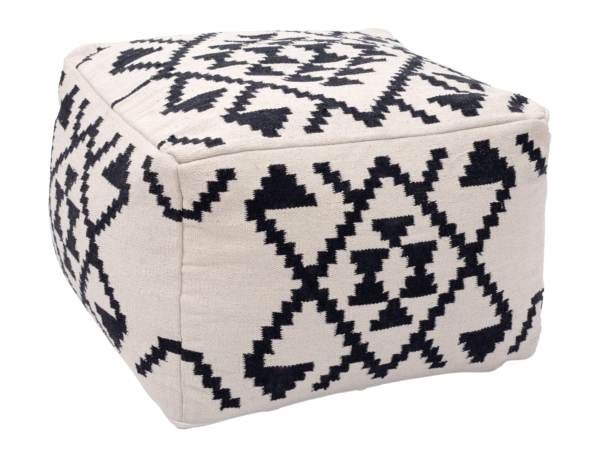 Lizardo Ottoman Beige & Black