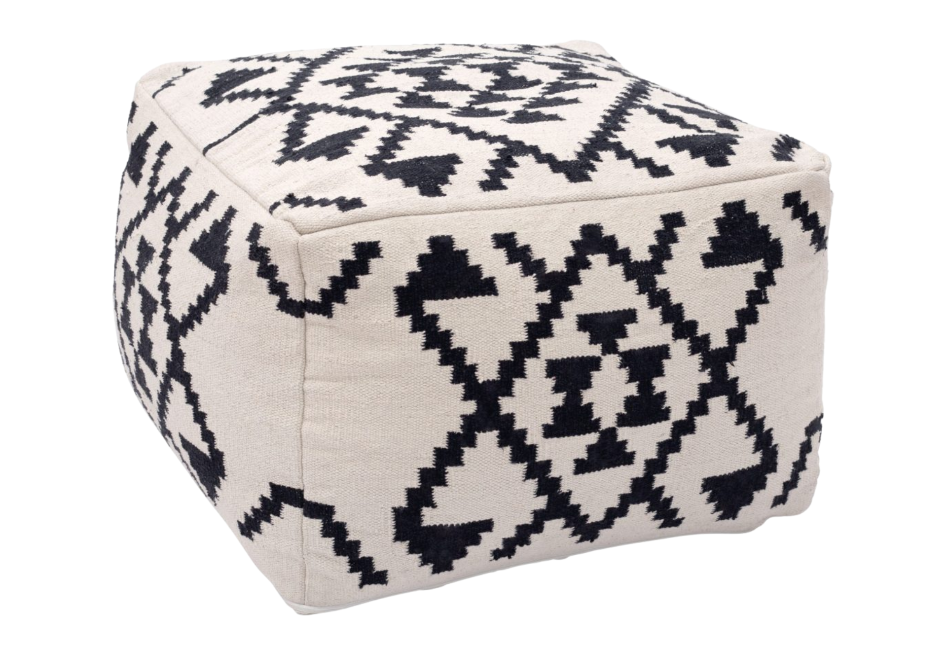 Lizardo Ottoman Beige & Black