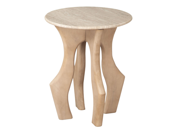 Eda Side Table White & Natural