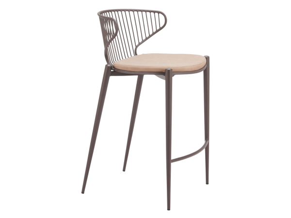 Silues Counter Stool (Set of 2) Taupe & Brown