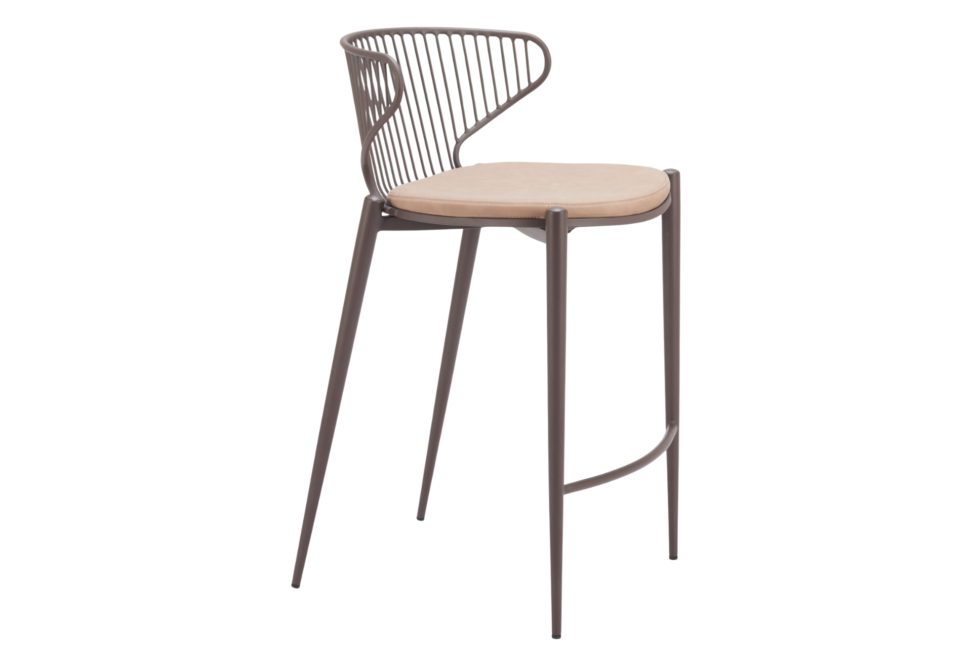 Silues Counter Stool (Set of 2) Taupe & Brown