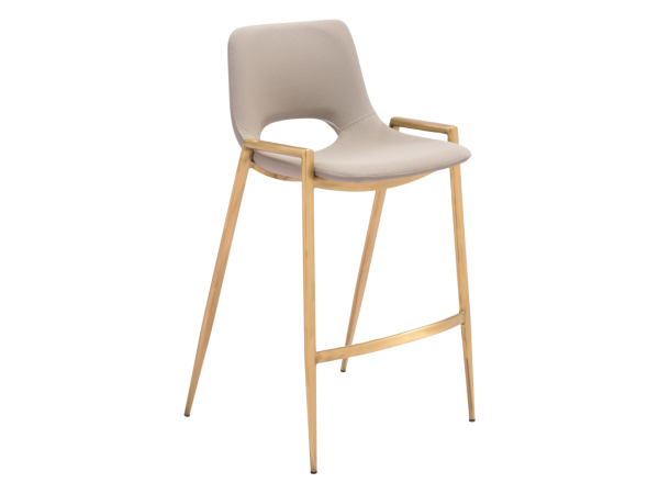 Desi Counter Stool (Set of 2) Beige & Gold