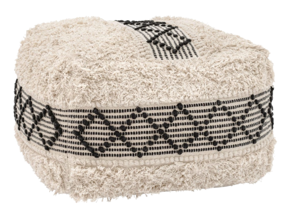 Pisco Ottoman Beige & Black