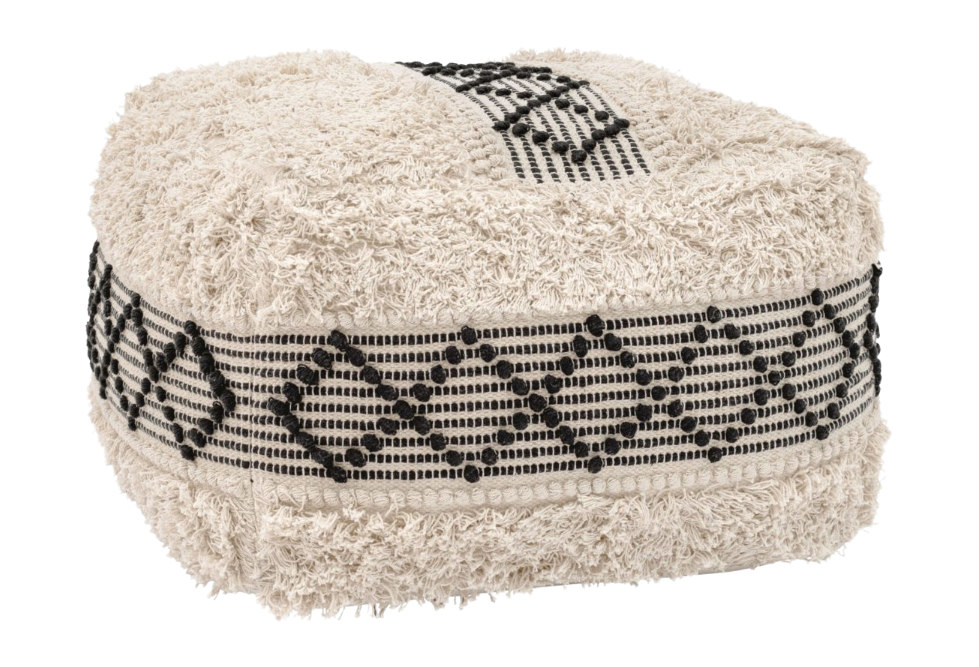 Pisco Ottoman Beige & Black