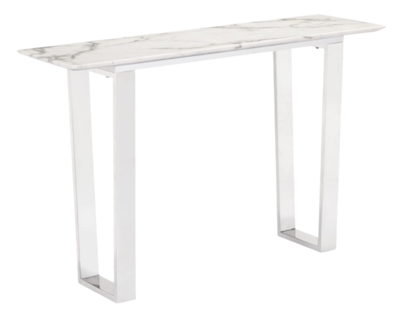 Atlas Console Table White & Silver