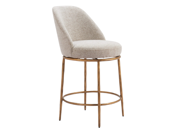 Nordhavn Swivel Counter Stool Beige & Gold