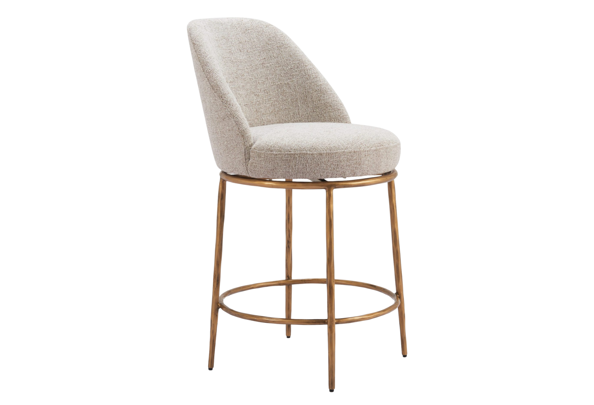 Nordhavn Swivel Counter Stool Beige & Gold