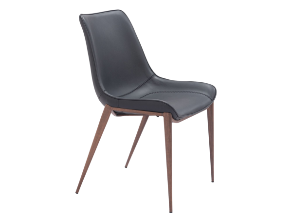 Magnus Dining Chair (Set of 2) Black & Walnut