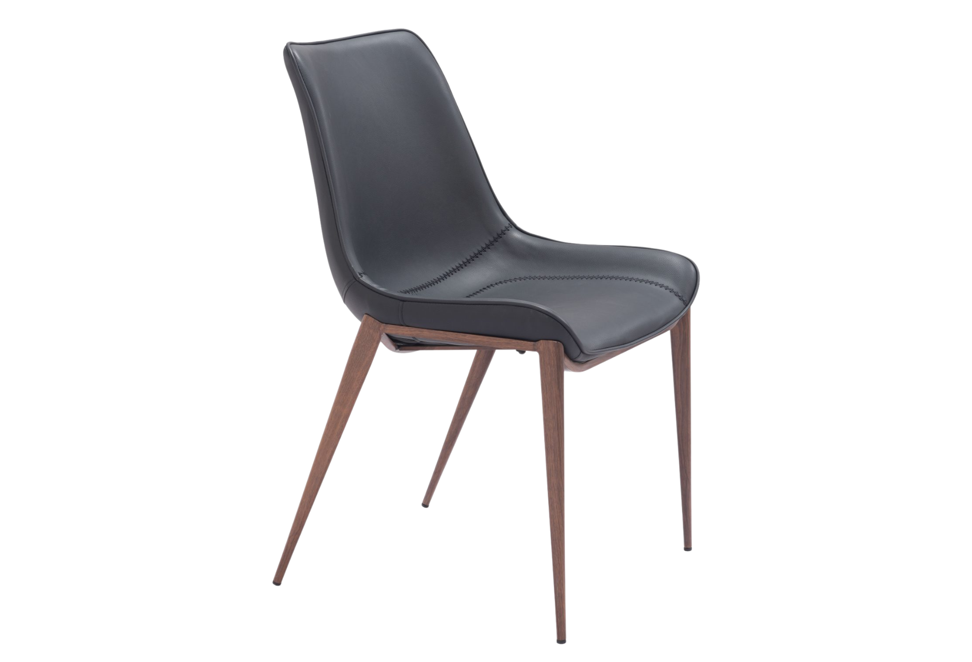 Magnus Dining Chair (Set of 2) Black & Walnut