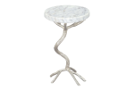 Joel Side Table White & Silver