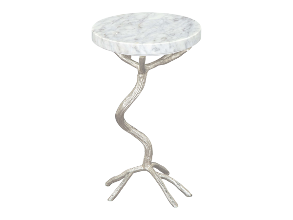 Joel Side Table White & Silver