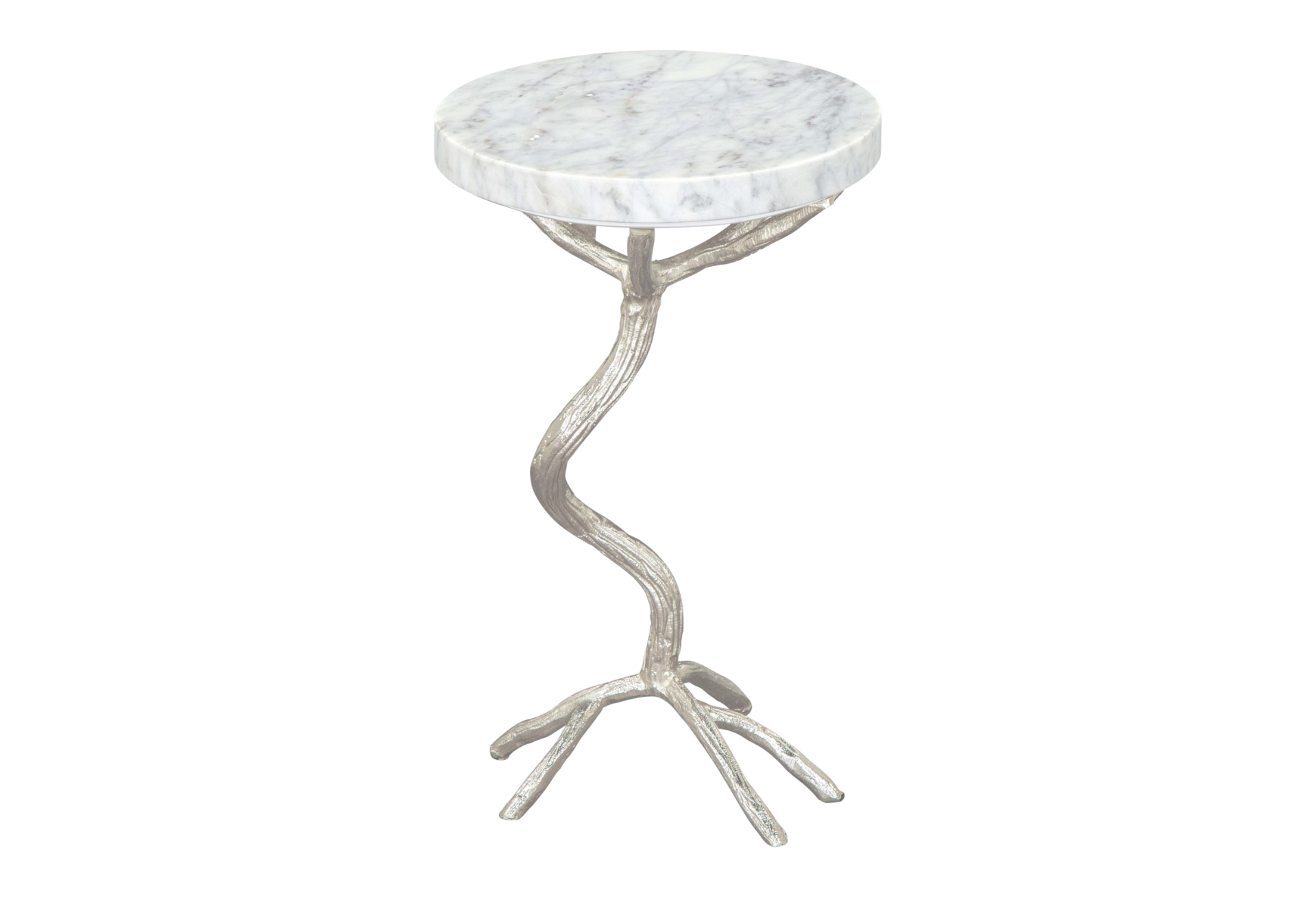 Joel Side Table White & Silver