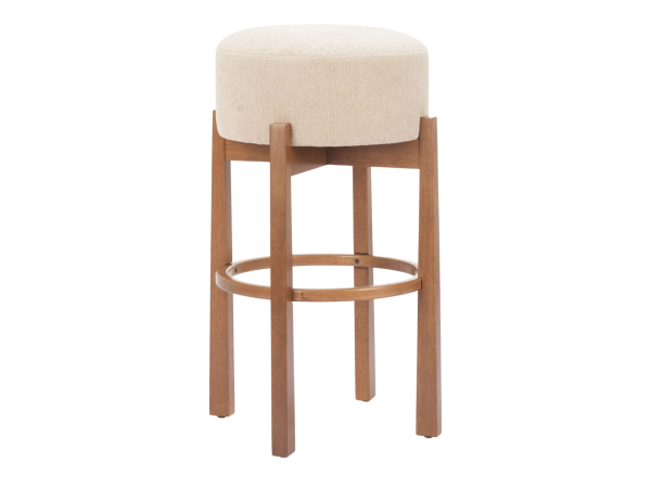 Nade Barstool (Set of 2) Beige & Walnut