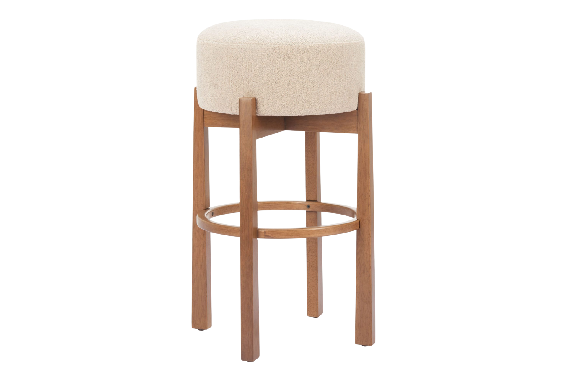 Nade Barstool (Set of 2) Beige & Walnut