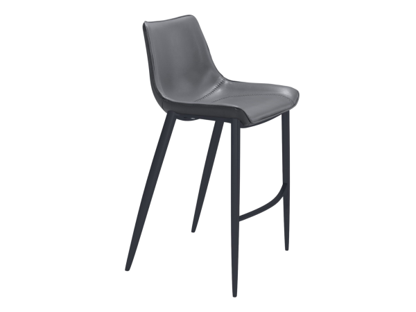 Magnus Barstool (Set of 2) Dark Gray & Black