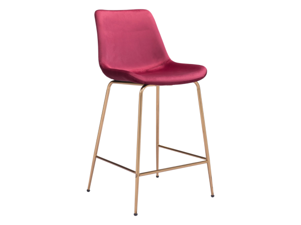 Tony Counter Stool Red & Gold