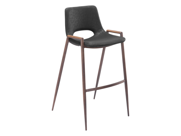 Desi Barstool (Set of 2) Black & Walnut