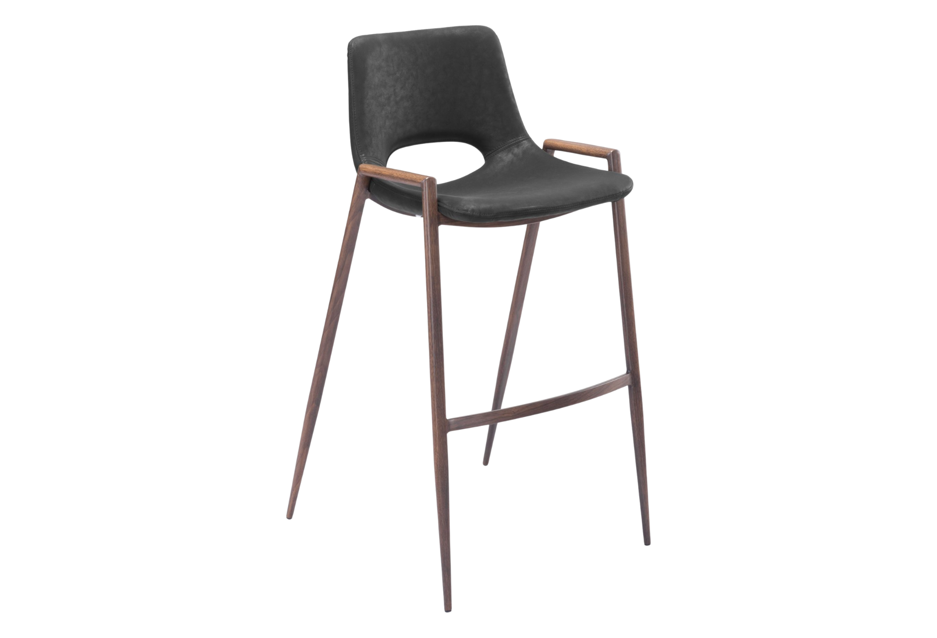 Desi Barstool (Set of 2) Black & Walnut
