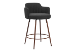 Kono Swivel Counter Stool (Set of 2) Black & Walnut