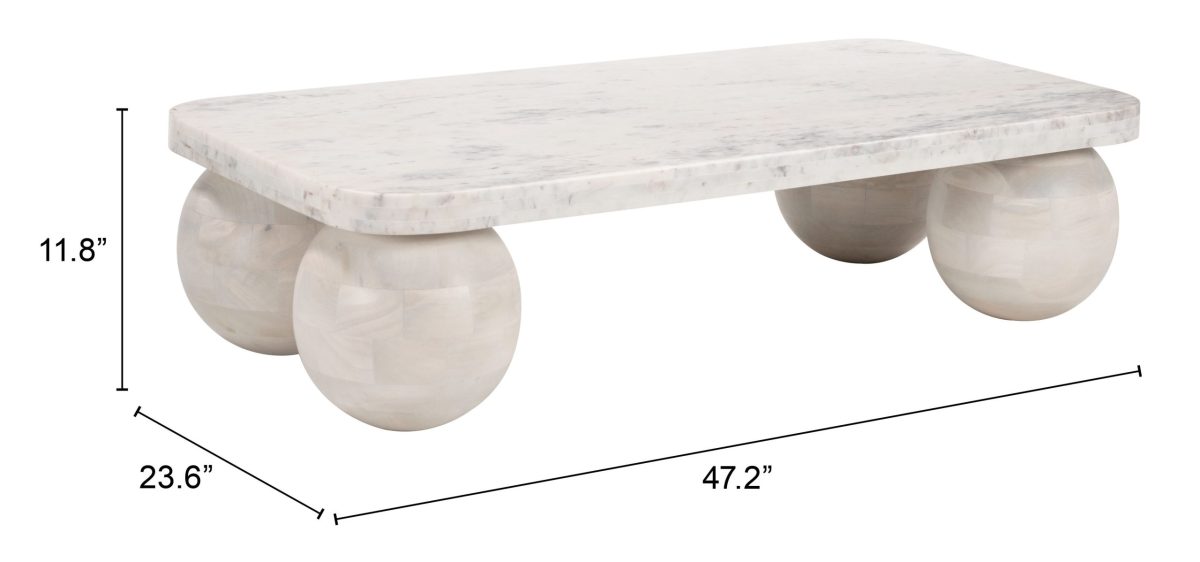 Camakat Coffee Table White & Whitewashed
