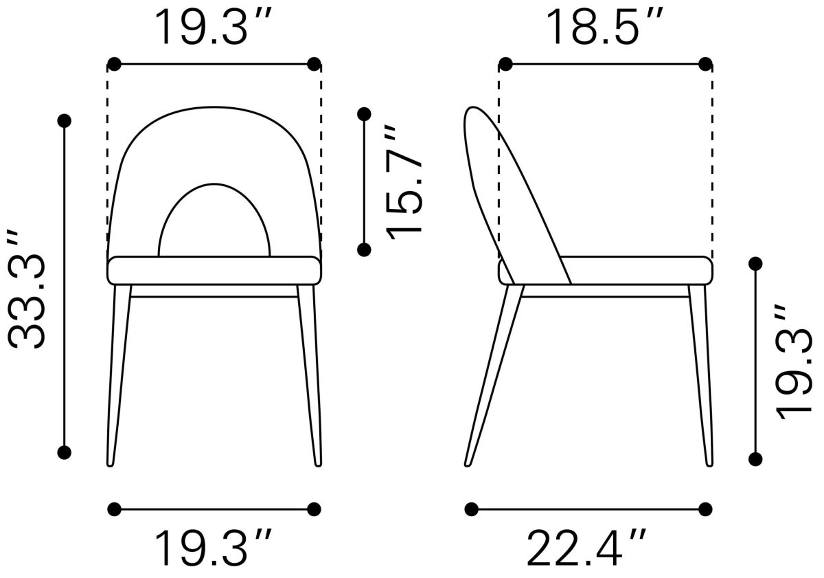 Menlo Dining Chair (Set of 2) Gray