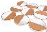 Cycle Round Mirror Gold & Walnut