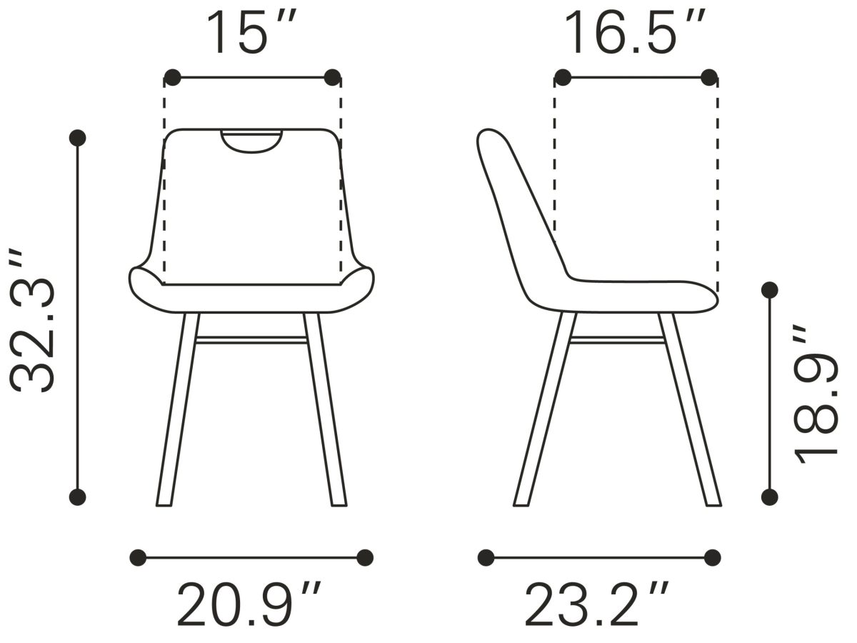 Tyler Dining Chair (Set of 2) Brown