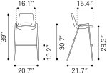 Desi Barstool (Set of 2) Black & Walnut
