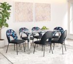Merion Dining Chair (Set of 2) Multicolor Print & Black