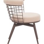 Saku Swivel Dining Chair Beige & Brown