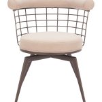 Saku Swivel Dining Chair Beige & Brown