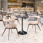 Saku Swivel Dining Chair Beige & Brown
