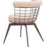 Saku Swivel Dining Chair Beige & Brown