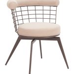 Saku Swivel Dining Chair Beige & Brown