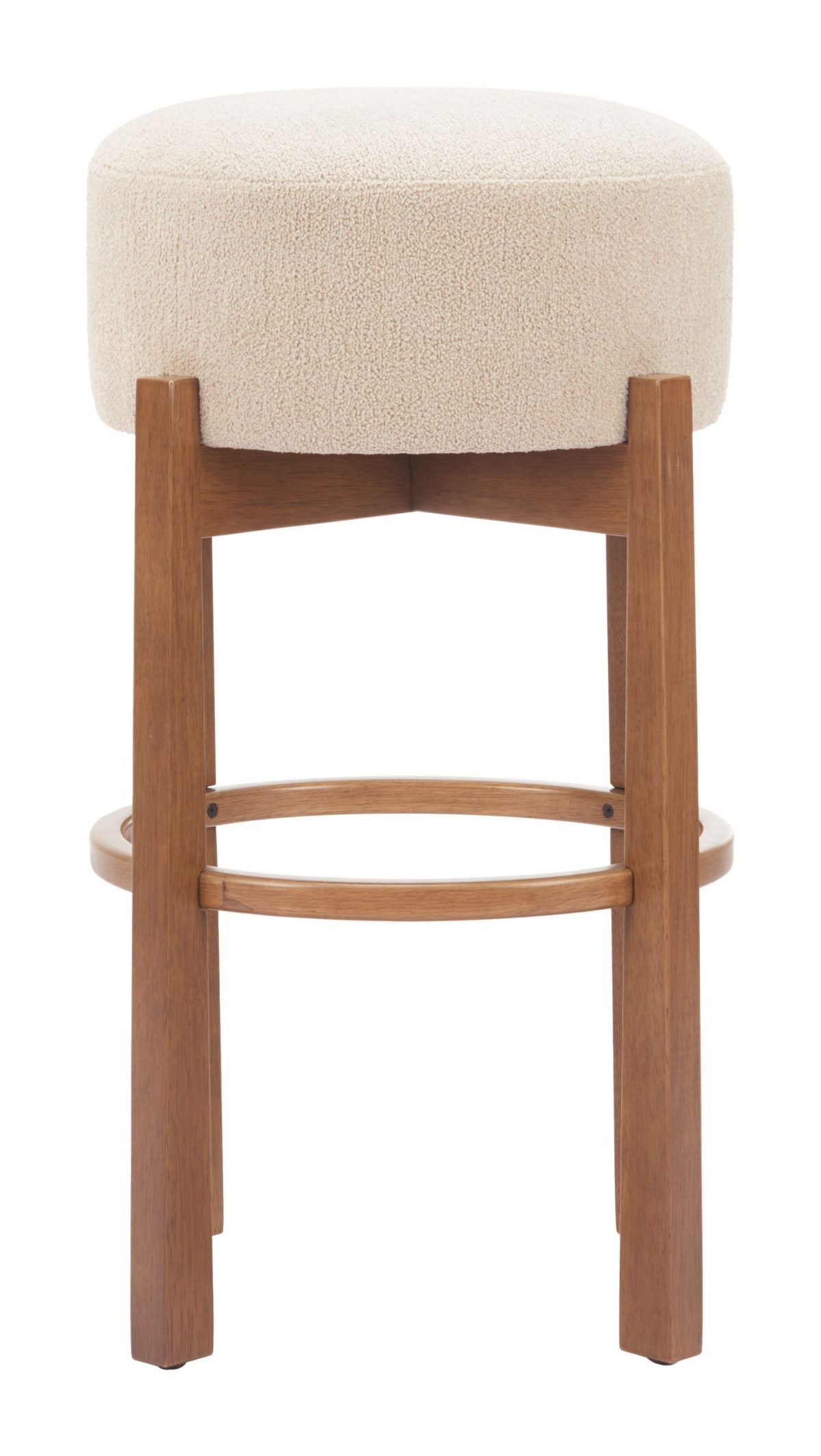 Nade Barstool (Set of 2) Beige & Walnut