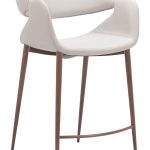 Limay Counter Stool Beige & Walnut