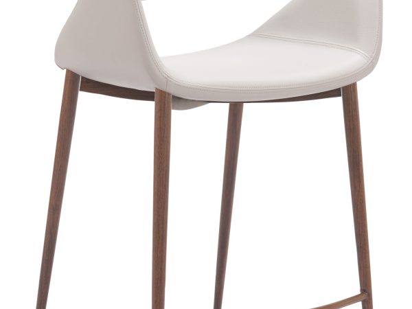 Limay Counter Stool Beige & Walnut